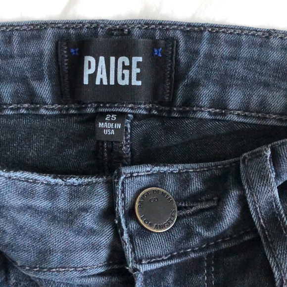 Paige Dark Wash Skinny Jeans (Dark Tag and Dark Button) - Picture 5 of 5